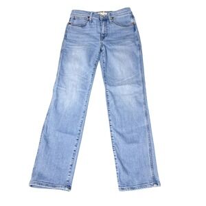 Madewell Womens Mid-Rise Stovepipe Jeans Light Blue Straight Leg Size 27 CKP4614